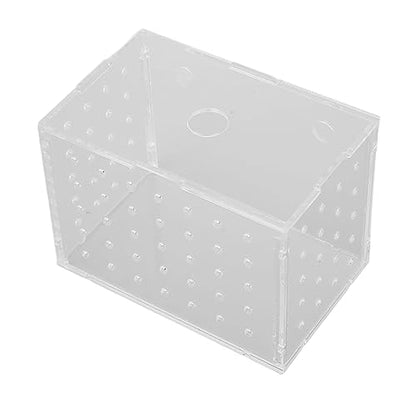 Fish Breeder Box, Aquarium Fish Breeding Box with Suction Cups, High Transparency Acrylic Hatchery Incubator Tank for Baby Fish Shrimp Clownfish Isolation and Rearing (9 * 6 * 7CM) - size: 9*6*7CM