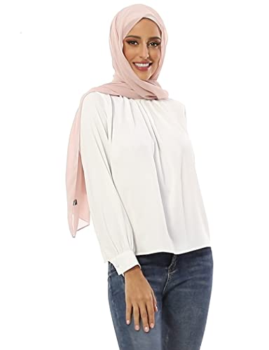 Txameru Hijab for Women Chiffon Hijab Scarfs for Women Long Shawl - color: Antique Pink
