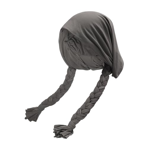 ZLYC Chemo Headwear Long Pre Tied Head Scarf Beanie for Women - color: Braid Dark Gray