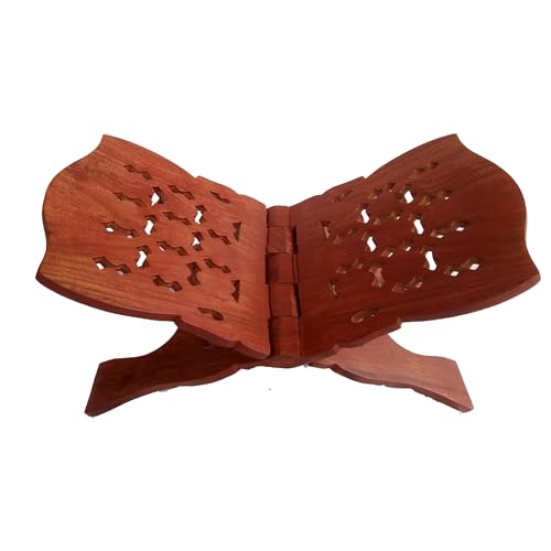 Beautiful Handmade Hardwood Quran Holder - Foldable Book Rest Traditional Living Room Home Decor Accents (Large Size - (18" x 9")) - size: Large size - (18" x 9")