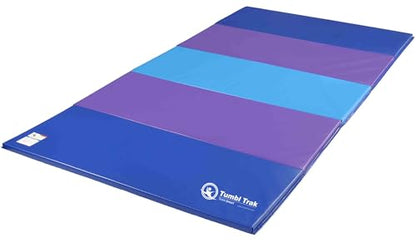 Tumbl Trak Gymnastics Folding Tumbling Panel Mat - color: Blueberry, size: 5'x10'x1.38"