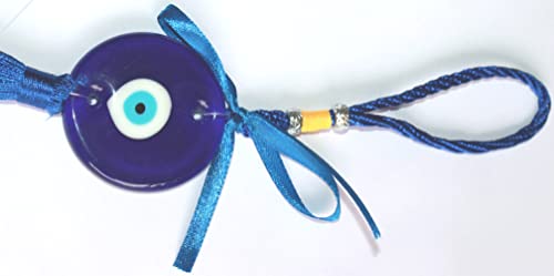 IS4A Talisman - Single Glass Evil Eye Protection - Good Luck Charm, Home, Office, Car Decoration, Blessing Ornament, Reflects Negative Energy (11 Inch) - size: 11 Inch