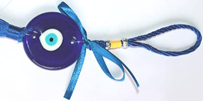 IS4A Talisman - Single Glass Evil Eye Protection - Good Luck Charm, Home, Office, Car Decoration, Blessing Ornament, Reflects Negative Energy (11 Inch) - size: 11 Inch
