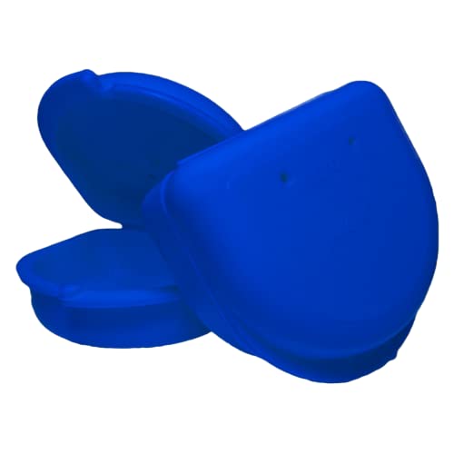 Dental Retainer Cases with Vent Holes, Purple, 2 Ct | High-Impact Durable Plastic, Write on ID Labels, 1-1/4" Depth, Stores Retainers, Aligners, Mouthguards, and Night Guards - color: Purple