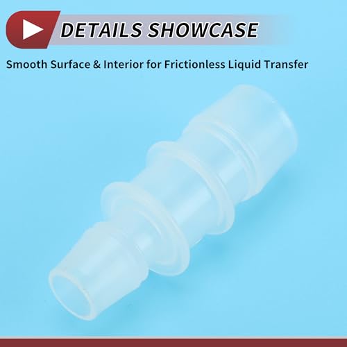 7/16" to 5/8" Hose Barb Fitting Hose Straight Reducing Coupler | 5 Pcs, Plastic, Clear, Fits 7/16" to 5/8" ID Flexible Tube, Barb Reducer Fitting, for Aquarium, Fountain, Drip Irrigation - size: 7/16"-5/8"