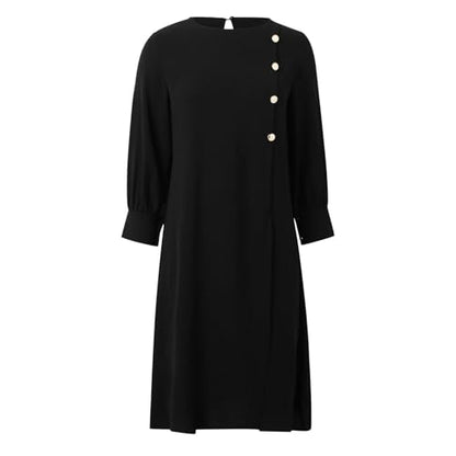 2 Piece Muslim Outfits For Women Long Sleeve Button Down Shirt And Baggy Pants Casual Dress Outfits Prayer Clothes - color: Black, size: Medium