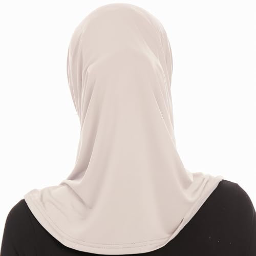 Plain Ready To Wear Amira Hijab for Women - Muslim Instant Amira Jersey Scarf – Soft Muslim One Piece Instant Hijab Headscarf - color: Light Grey