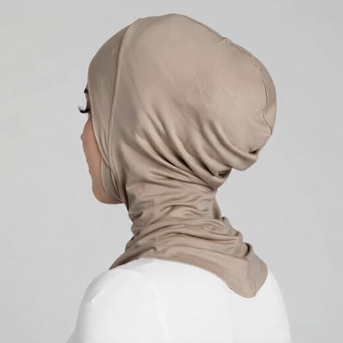 Yeieeo 4PCS Hijab Undercap for Women, No Slip Full Coverage Hijab Inner Cap, Soft Underscarf Breathable Headwear - color: Light Khaki