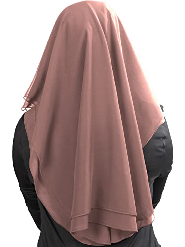 MyBatua 3 Layers Saudi Niqab In Breathable Georgette, Wholesale Price, 1pc Face Veil NQ-003 - color: Rose Taupe