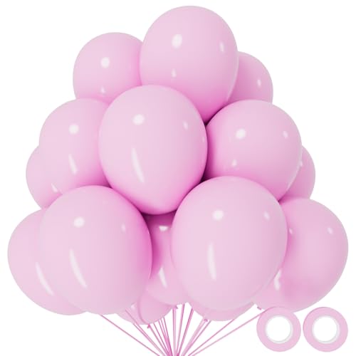 110pcs Pastel Pink Balloon 12 Inch, Pastel Pink Latex Balloons for Birthday Party Baby Shower Wedding(with 2 Ribbons). - color: A17-pastel Pink, size: 12inch(normal)
