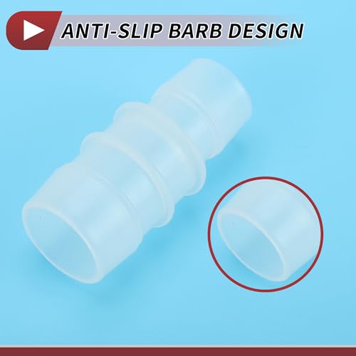 13/16" to 15/16" Hose Barb Fitting Hose Straight Reducing Coupler | 5 Pcs, Plastic, Clear, Fits 13/16" to 15/16" ID Flexible Tube, Barb Reducer Fitting, for Aquarium, Fountain, Drip Irrigation - size: 13/16"-15/16"