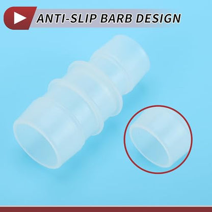 13/16" to 15/16" Hose Barb Fitting Hose Straight Reducing Coupler | 5 Pcs, Plastic, Clear, Fits 13/16" to 15/16" ID Flexible Tube, Barb Reducer Fitting, for Aquarium, Fountain, Drip Irrigation - size: 13/16"-15/16"