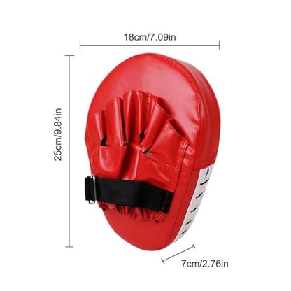 Boxing Pads Gloves Thick Adjustable Curved Focus Punching Mitts | Hand Target Training Hand Pads for Kickboxing Karate Thai - color: Red