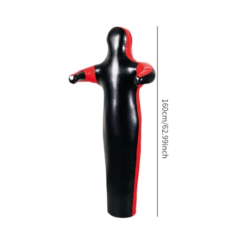 Grappling Dummy Wrestling Dummy Unfilled Jiu Punching Bag Throwing Judo Dummy Bag for Kickboxing Judo Karate - color: Black 160cm