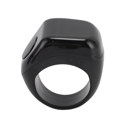 Smart Rings Counter, Electronic Finger Counter, Prayer Reminder Counter, Digital Tasbeeh Tasbih with Vibration Reminder, 0.42in Screen, Touch Control, for Muslim - color: Black