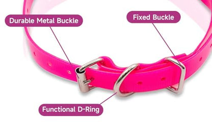 Waterproof TPU Replacement Strap for Dog Training Collar, 27.5 in - color: Pink