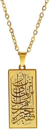 UNIFT Islamic Muslim Allah Layered Necklaces For Women Stainless Steel Charm Water Drop Heart Shape Allah Pendant Double Layer Necklace Islamic Jewelry - color: gold 4