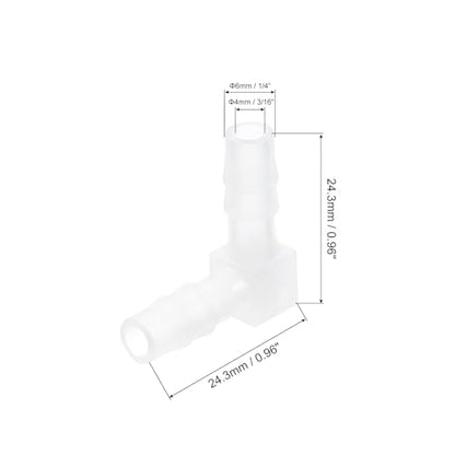 uxcell 1/4" 90 Degree Elbow Hose Barb, 4pcs L-Shaped Aquarium Air Valve Connector Tubing for Fish Tank Pond Air Line - size: 0.25 Inch