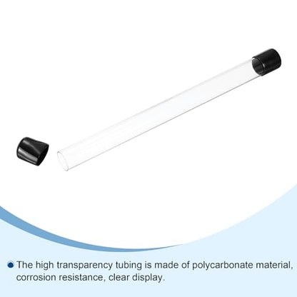 MECCANIXITY Clear Storage Tube 22x24mm Small Plastic Round Tubing with Caps Rigid Bottle Container 300mm/12 Inch for Item Stored - size: 22x24x300mm