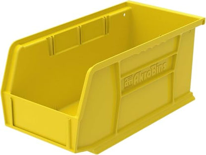 Akro-Mils 30230 AkroBins Plastic Storage Bins, 11"x5"x5", Yellow, 12-Pack | Space-Saving Stackable Bins for Garage, Pantry, Craft Organization - color: Yellow