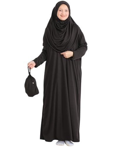 Prien Muslim Dress For Women With Hijab, Abaya, Instant Prayer Clothes Set, Islamic Wear, Dubai Kaftan Jilbab Burqa - color: Brown, size: X-Small-XX-Large