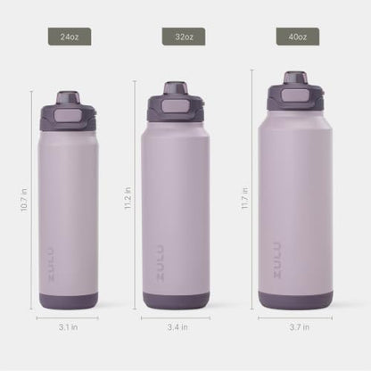 ZULU Powerfill Pro 24oz Stainless Steel Water Bottle with Quick Fill Lid, Triple Walled Vacuum Insulated Metal, Leak Proof Locking Lid, Sip and Chug, Reusable BPA Free, Amethyst - color: Amethyst, style: 24oz