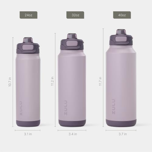 ZULU Powerfill Pro 32oz Stainless Steel Water Bottle with Quick Fill Lid, Triple Walled Vacuum Insulated Metal, Leak Proof Locking Lid, Sip and Chug, Reusable BPA Free, Amethyst - color: Amethyst, style: 32oz