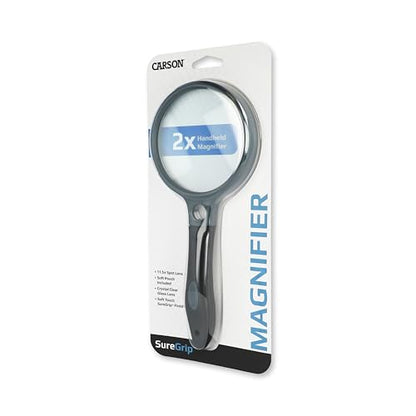 Carson® SureGrip 2x Soft-Grip Glass Magnifier with 10x Spot Lens (SG-10) - style: 3.25"