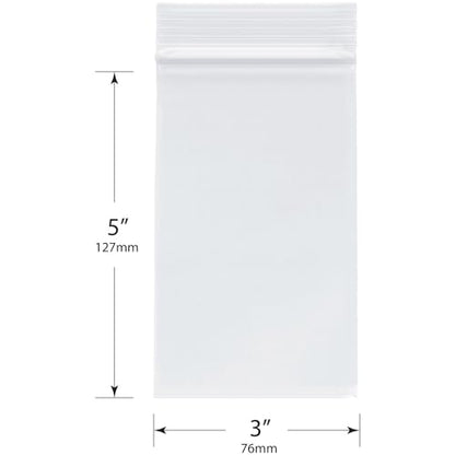 Plymor 3 x 5 inch, 2 Mil Zipper Reclosable Bags (Case of 8,000) | Plastic poly bags for jewelry, beads, rings, earrings, pills, vitamins, spices, coins, screws & small parts - size: 3" x 5" (8,000 Count)