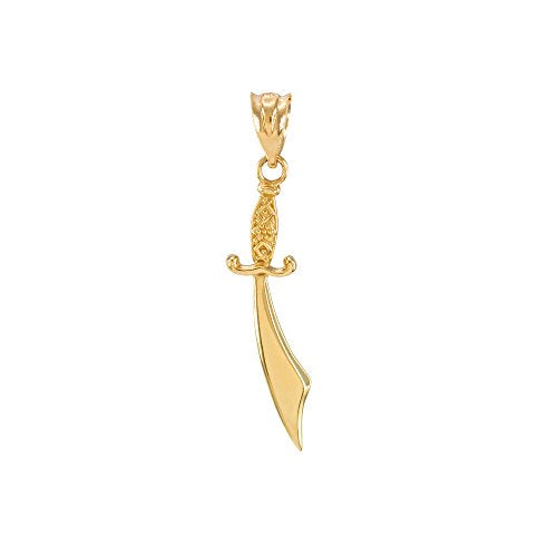 Trendy Necklaces Polished 14k Yellow Gold Scimitar Islamic Charm Pendant