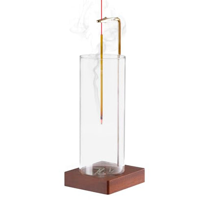 1 Pack Incense Holder for Sticks, Insence-Stick Holder Ash Catcher with Removable Glass [Anti-Ash Flying], Mess-Free Incense Burner Holder, Perfect for Meditation Yoga Relaxation, Home Decor - size: Upside Down Brown