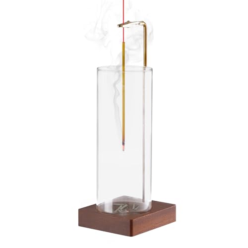 1 Pack Incense Holder for Sticks, Insence-Stick Holder Ash Catcher with Removable Glass [Anti-Ash Flying], Mess-Free Incense Burner Holder, Perfect for Meditation Yoga Relaxation, Home Decor - size: Upside Down Brown