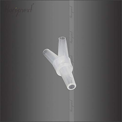 5/32" Polypropylene Y-Shaped 3-Way Barbed Hose Fitting, 4 Pcs | Y-shaped design splits one inlet into two angled outlets for air hoses and water pipes; supports routing and repair projects - style: 4pcs, 5/32" O.D.