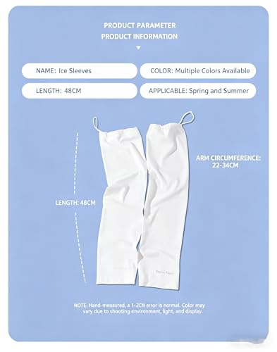 Ice Silk Sun Protection Arm Sleeves (Loose Fit) - color: White