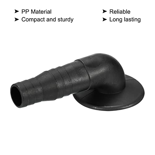 MECCANIXITY Air Conditioner Drain Hose Connector 19mm Tube Elbow Fitting Replacement Part Accessories for Mini-Split Window AC, Black Pack of 2