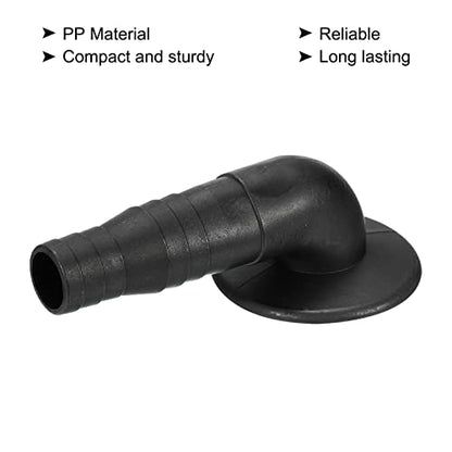 MECCANIXITY Air Conditioner Drain Hose Connector 19mm Tube Elbow Fitting Replacement Part Accessories for Mini-Split Window AC, Black Pack of 2