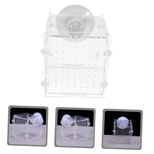 COHEALI Fish Isolation Case Acrylic Breeding Box 8x8x8.8 Cm Aquarium Nursery Divider for Betta Guppy Shrimp Hatchery Tank