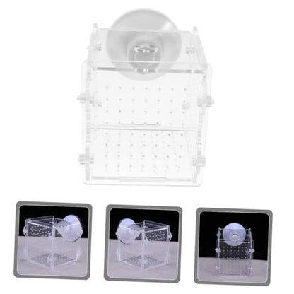 COHEALI Fish Isolation Case Acrylic Breeding Box 8x8x8.8 Cm Aquarium Nursery Divider for Betta Guppy Shrimp Hatchery Tank