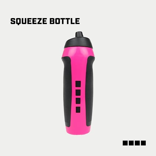 Capelli Sport Sports Water Bottle, Plastic Squeeze Water Bottle with Easy Open Nozzle and Grip Panels, Pink - color: Pink