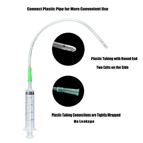4pcs 20ml Plastic Syringes with 1pc 13inch Plastic Tubing, Syringe for Liquid in Scientific Lab, Pet Feeding, Glue Syringe for Craft Making, Epoxy Resin, Lubricant, Lip Gloss Filling and Supplies - size: 4pcs 20ml syringes with 1 tubing