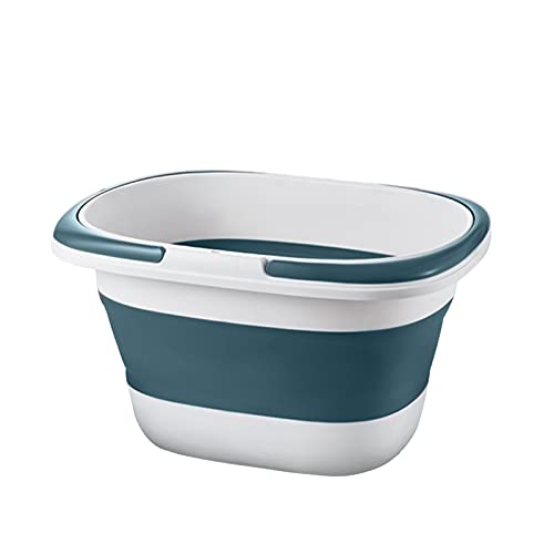 4.2 Gal(16L) Large Collapsible Plastic Bucket with Handle for House Cleaning, Space Saving Outdoor Multiuse Foldable Water Pail/Sink for Camping,Fishing,Ice (Blue) - color: Indigo Blue