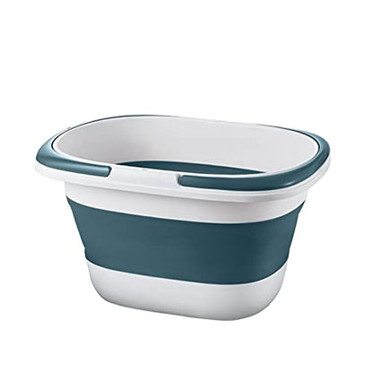 4.2 Gal(16L) Large Collapsible Plastic Bucket with Handle for House Cleaning, Space Saving Outdoor Multiuse Foldable Water Pail/Sink for Camping,Fishing,Ice (Blue) - color: Indigo Blue