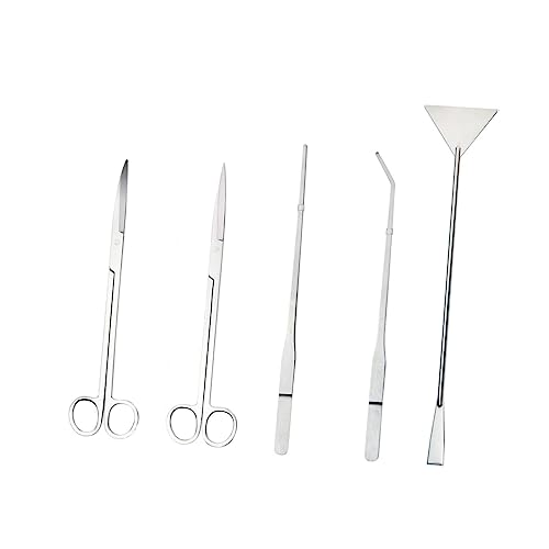 COLLBATH Stainless Steel Tweezer Scissors for Aquarium Aquascaping Kit Plant Care Tools Set