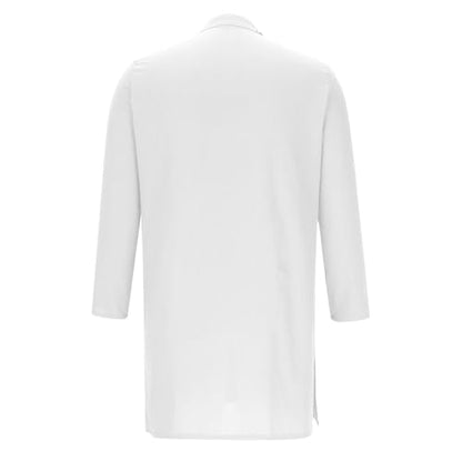 Mens Kaftan Thobe Long Sleeve Stand Collar Side Button Robe Gown Casual Loose Split Cotton Linen Muslim Shirts Top - color: White, size: X-Large