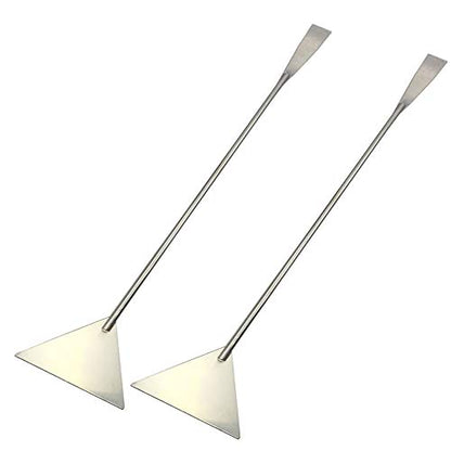 2 Pcs Stainless Steel Aquarium Spatula Long Sand Scrapers Fish Tank Aquatic Plant Tools