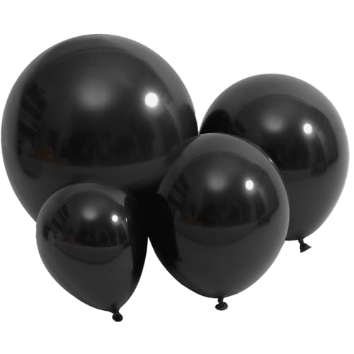 Latex Balloons, 100-Pack Different Sizes 18 12 10 5 Inch Party Balloon Garland Kit (Black) - color: Black