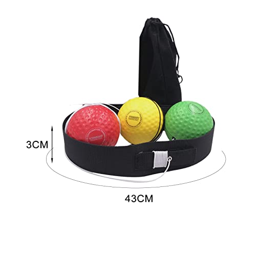 Adjustable Boxing Reflex Ball Set for Speed and - color: 1 Headband 3 Ball