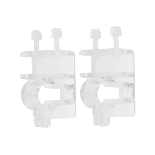 SUNGOOYUE Aquarium Hose Holder Acrylic Soft Tube Fixture 2PCS for 12-16mm Pipe, Hot Bent Transparent Tube Clamp, Keyhole Fit and Screw Mount for Fish Tank Wall 5-15mm