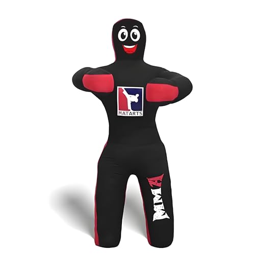 MMA Grappling Punching Dummy for Kids Combat Sports BJJ jiu Jitsu Judo Karate Taekwondo Wrestling Buddies Tackling and Boxing Dummies (47" / 4 Feet) - UNFILLED - color: Black