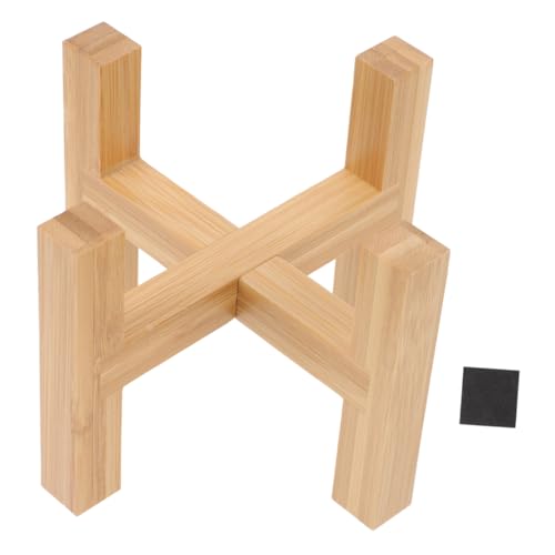 1Set Wooden Flowerpot Stand with Non Slip Mats Legged Indoor Plant Holder for Home Decor Craft Adornment Fish Tank Support Smooth Surface Durable Material